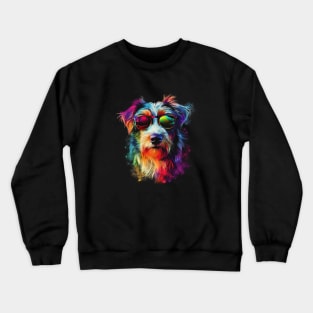 Colourful Cool Golden Doodle Dog with Sunglasses Crewneck Sweatshirt